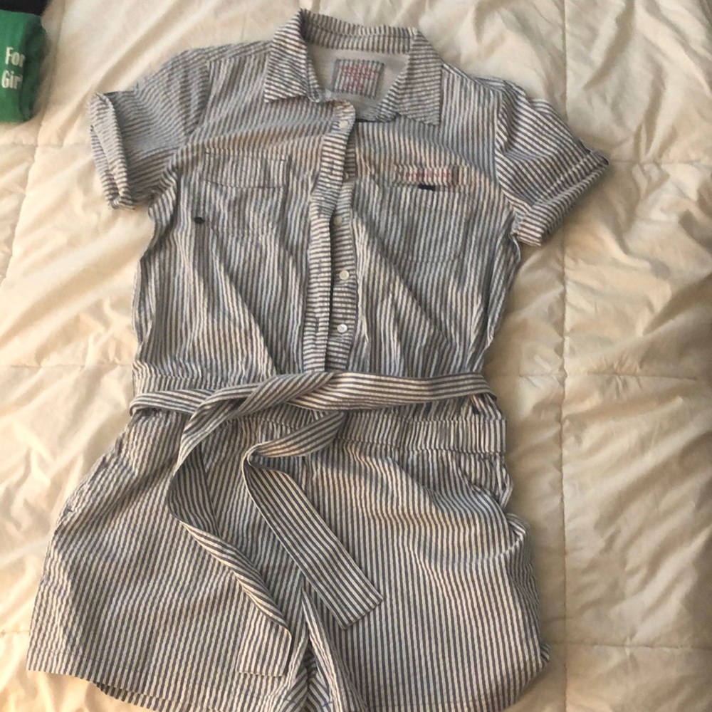 Vineyard Vines Performance Seersucker Harbor Romper